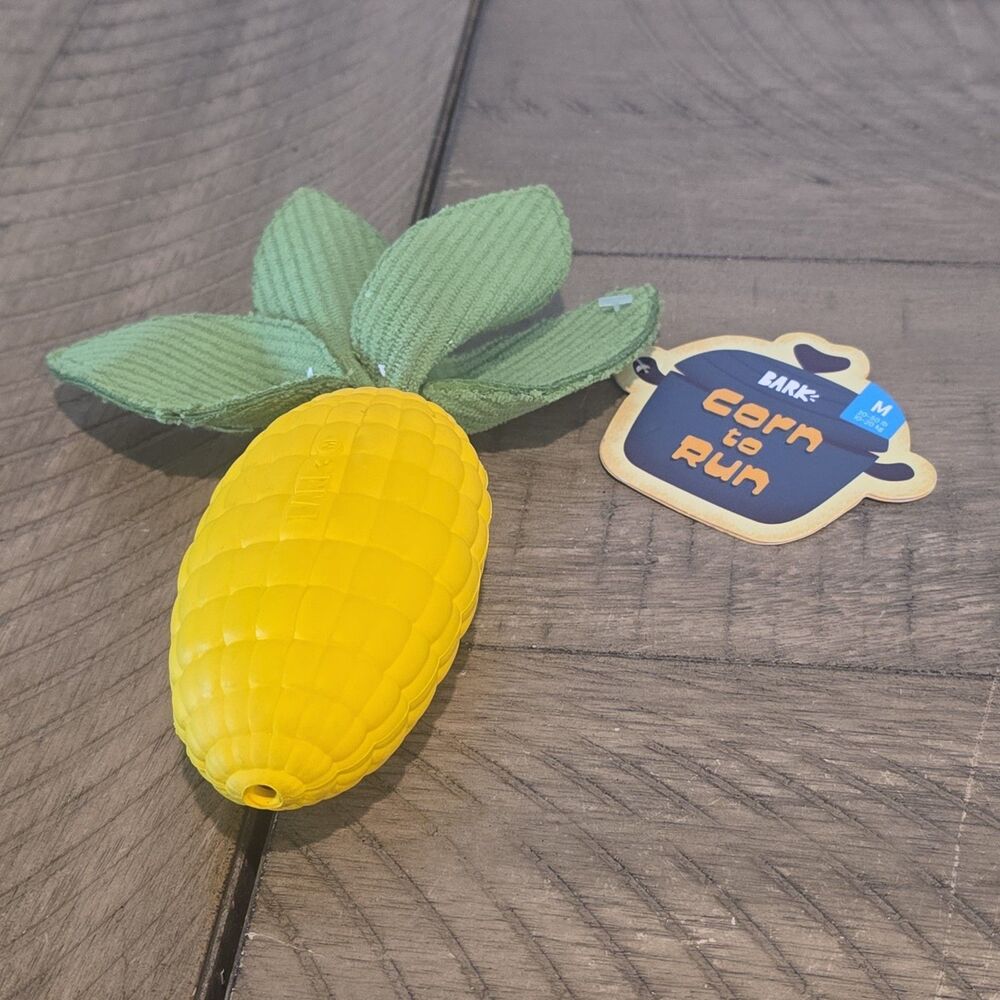 New Bark Box Super Chewer “ Corn To Run “ Dog Toy Medium Corn & Leaves